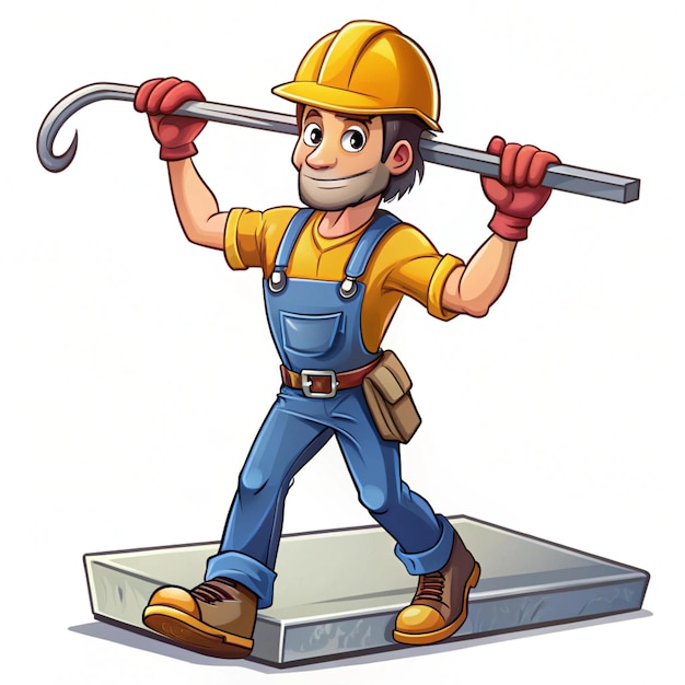 Photo illustration of construction work cartoon characters