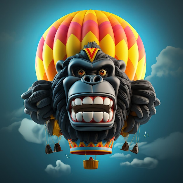 illustration of Create a vibrant hot air balloon design that resembl