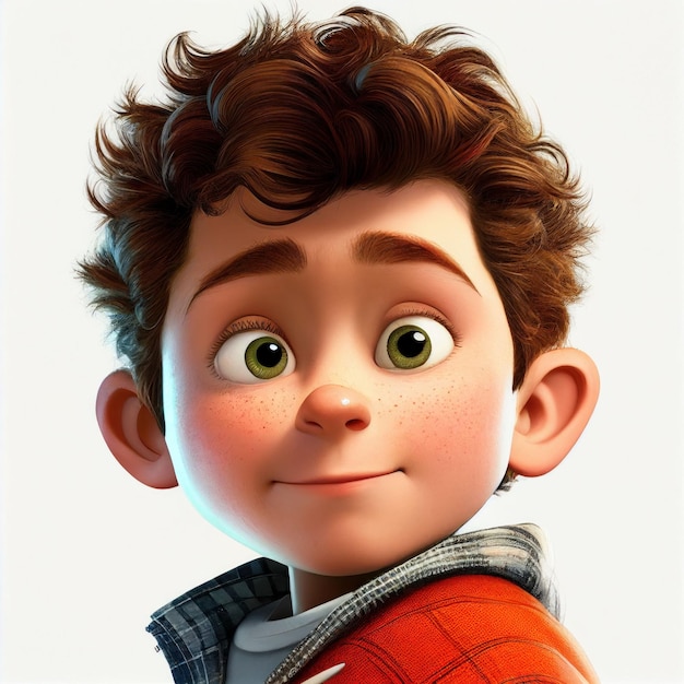 Illustration cute boy for avatar graphic on white background Created with Generative AI technology