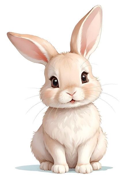 Illustration of a cute bright brown rabbit