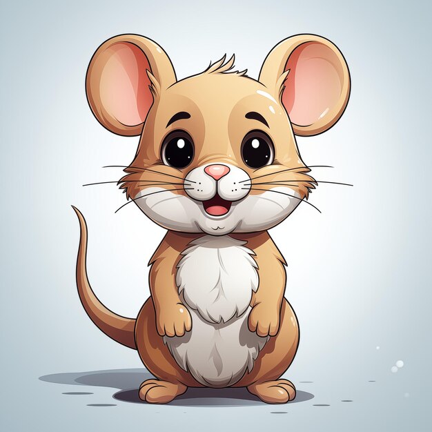 Illustration of a cute mouse on a white background