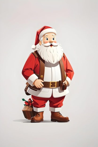 illustration of a cute Santa Claus on a white background