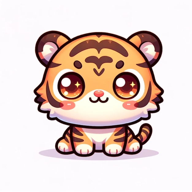 Illustration of a cute tiger on a white background