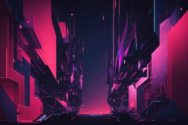 An illustration of a cyberpunk abstract background Generation AI