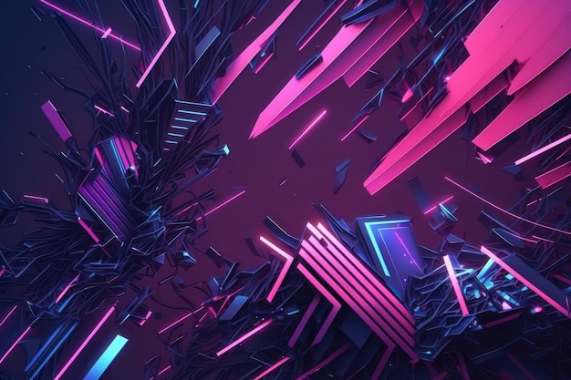 An illustration of a cyberpunk abstract background Generation AI