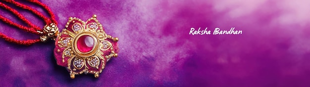 Photo illustration of decorated rakhi for indian festival raksha bandhan background