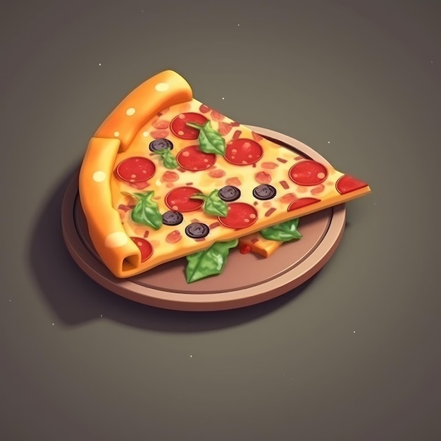 Illustration of delicious pizza isolated image