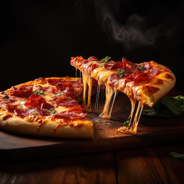 Illustration of delicious pizza isolated image