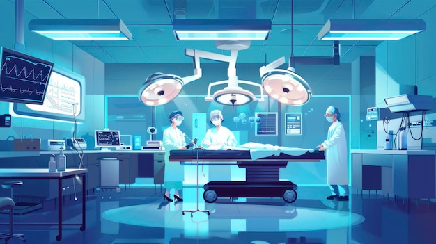 Photo illustration depicting a skilled medical team conducting a surgical procedure