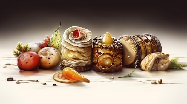 Illustration of desert gastronomy