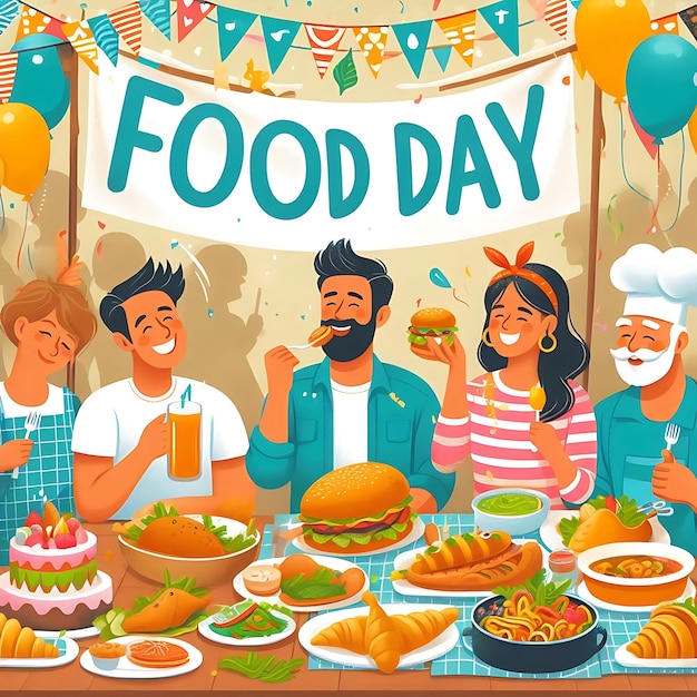 Photo illustration design world food day event