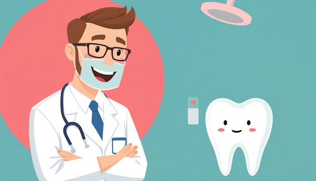 illustration doctor dental care