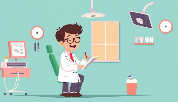 illustration doctor dental care