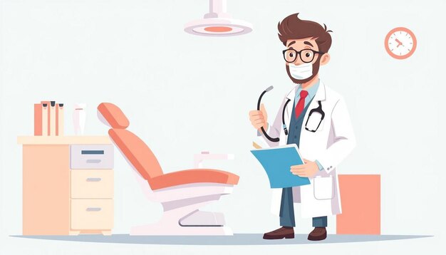 illustration doctor dental care