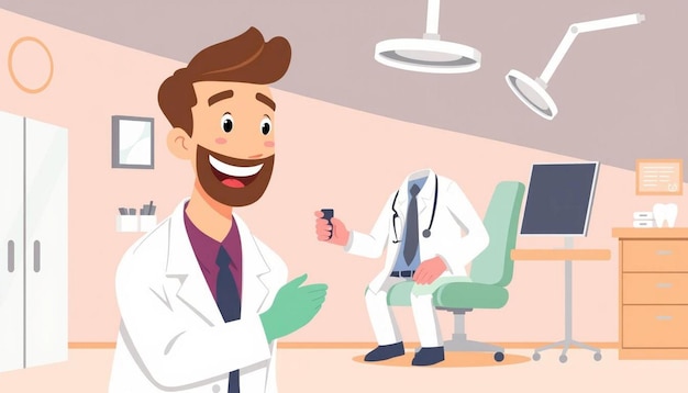 illustration doctor dental care