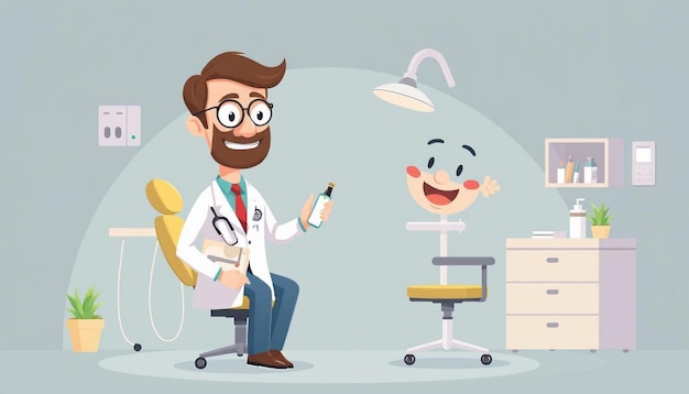 illustration doctor dental care