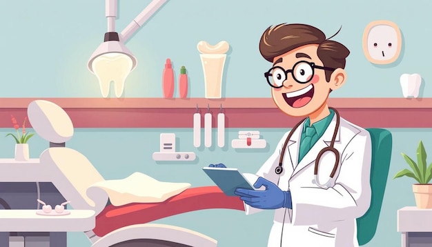 illustration doctor dental care