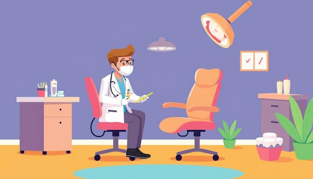 illustration doctor dental care