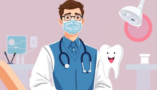 illustration doctor dental care