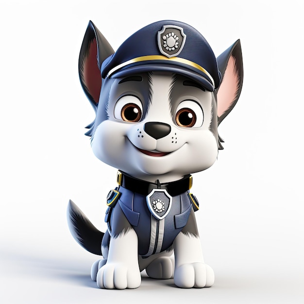 illustration dog in police apparel