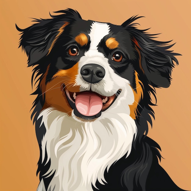 Illustration dog smiling artoon style Bernese Mountain Dog Puppy character print for clothing mercha