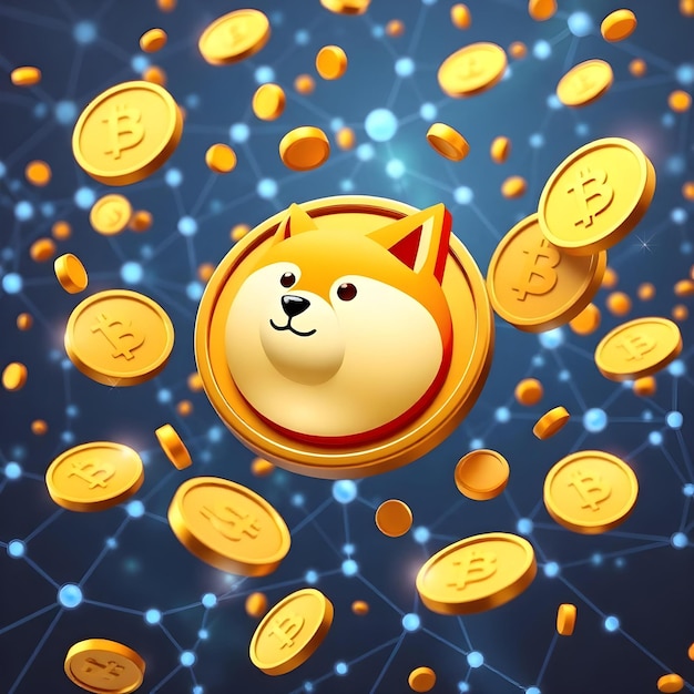 Photo an illustration of doge coin and shiba inu uptrend