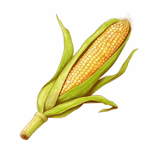 an illustration of an ear of corn on a white background