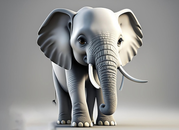 Illustration of an elephant in different poses and angles for collage or clip art