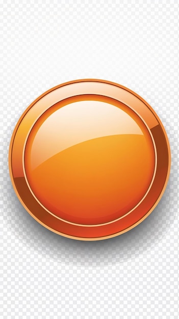 Photo illustration of an empty orange web button isolated on transparent background