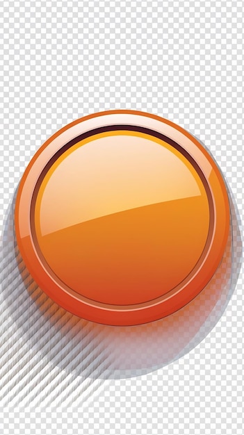 Photo illustration of an empty orange web button isolated on transparent background