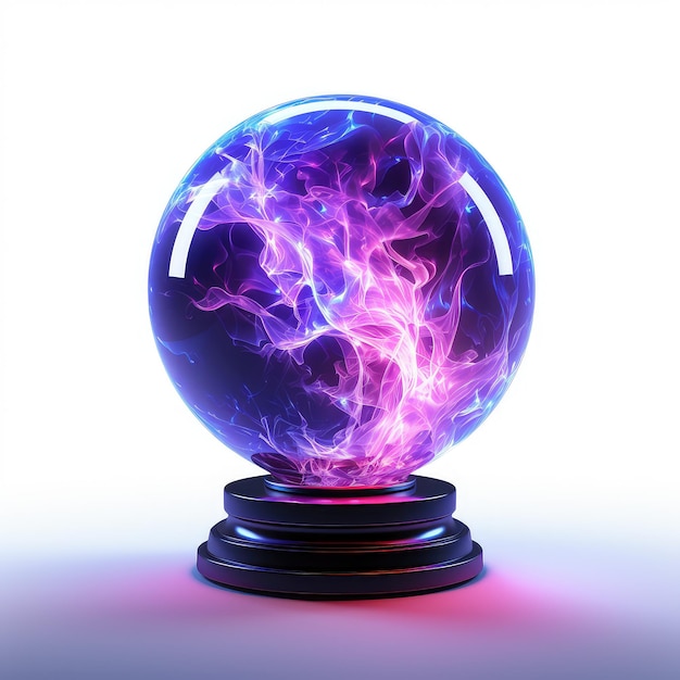 illustration engaging display of a plasma ball sphere lighting light magic crystal lamp positioned