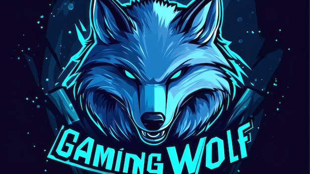 Illustration of Esport logo animal gaming text 3939gaming wolf3939 modern mascot design background wallpaper AI generated image