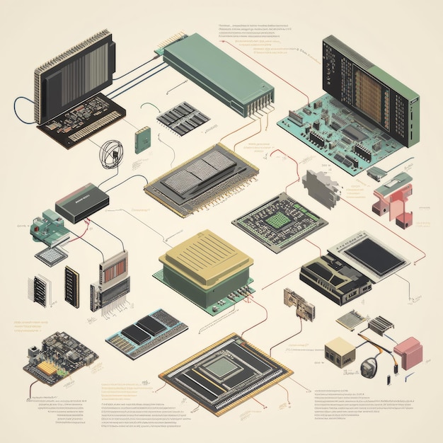 Photo illustration of the evolution of computer chips from the early 1970s to present day