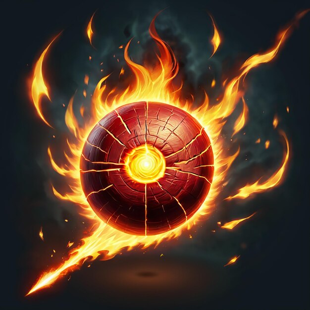 an illustration of an eye with a flame and a fire symbol in the middle