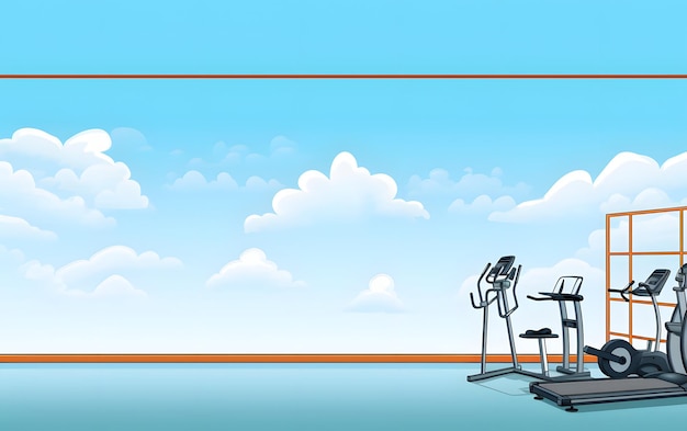 illustration fitness equipments design background