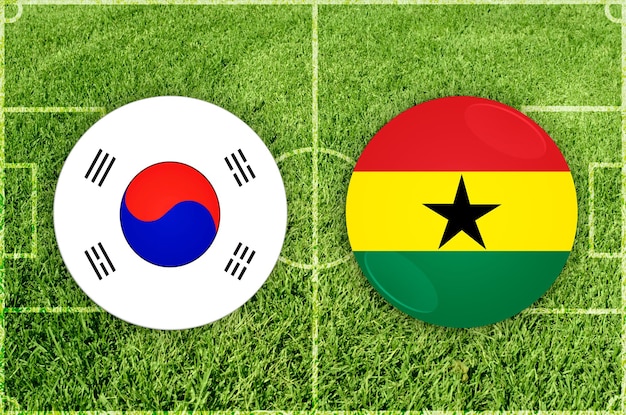 Illustration for football match korea vs ghana