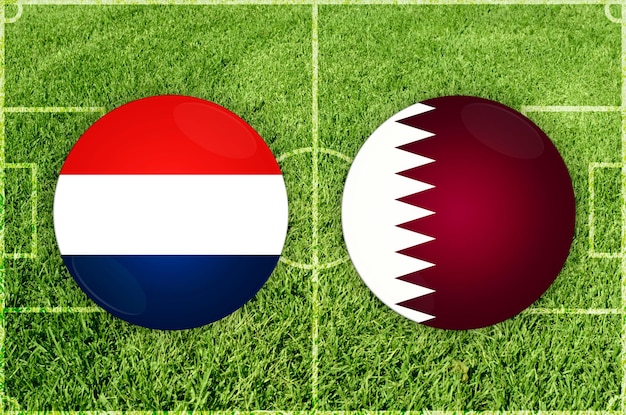 Illustration for football match netherlands vs qatar