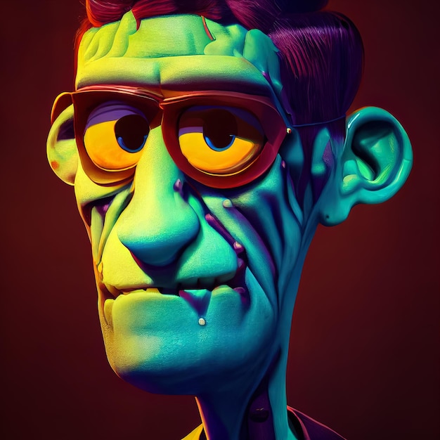 Illustration of a Frankenstein's Monster halloween Frankenstein's animated illustration