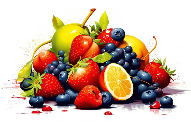 Illustration of fresh summer fruits Texture vector or background