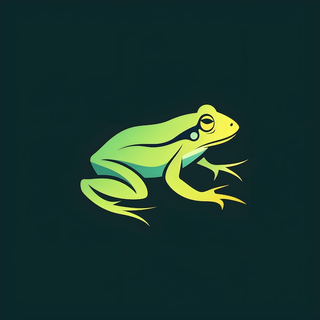 Illustration of a frog on a dark background Vector illustration