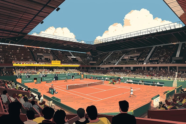 Illustration of a general view of Philips central court