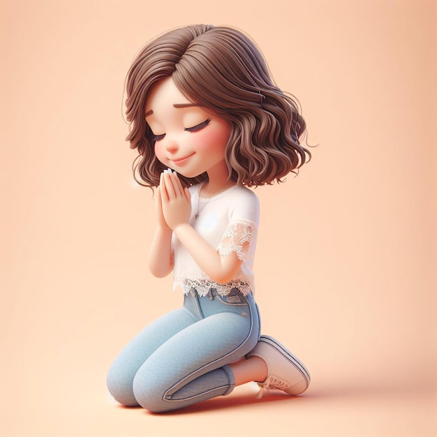 Photo illustration of a girl praying