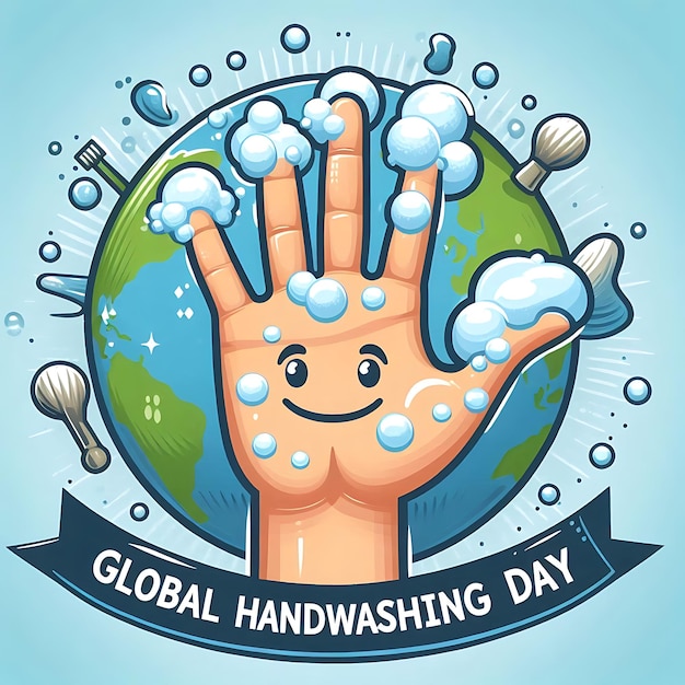 Photo illustration global handwashing day concept