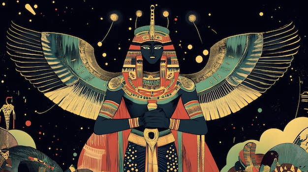 Photo illustration of the gods from ancient egypt osiris