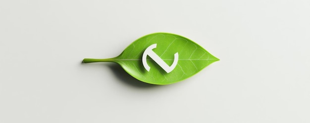 Photo illustration of green leaf with power symbol