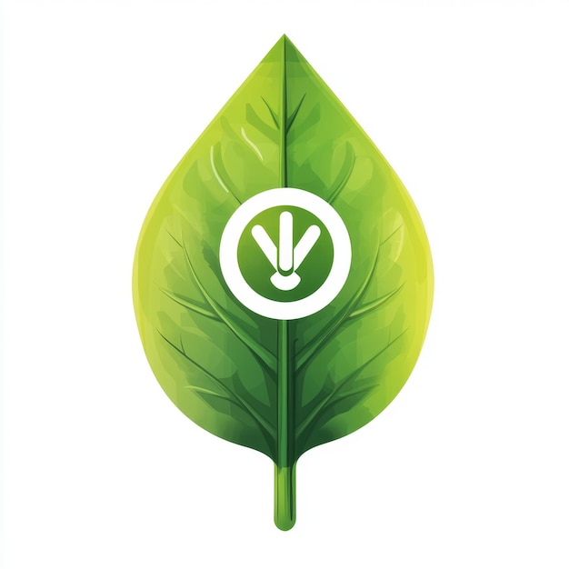 Photo illustration of green leaf with power symbol