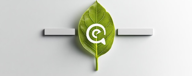 Photo illustration of green leaf with power symbol