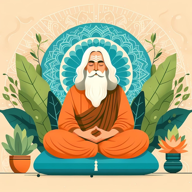 illustration for guru purnima in flat style