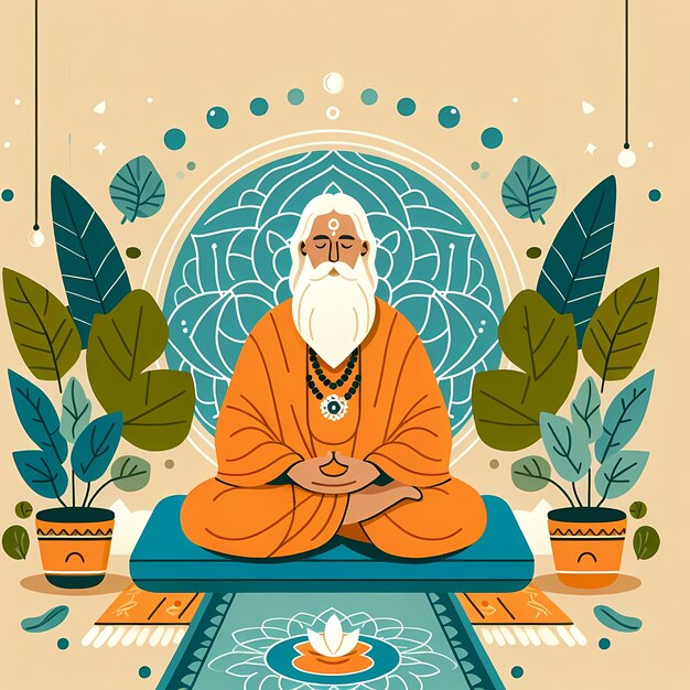 illustration for guru purnima in flat style