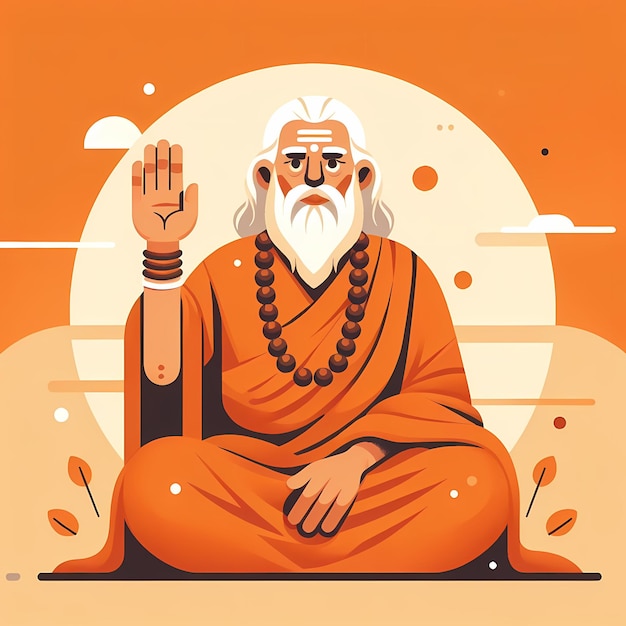 illustration for guru purnima in flat style